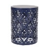 Mathena Outdoor Round Iron Side Table Navy - Christopher Knight Home: Modern Accent Table, No Assembly Required - 4 of 4