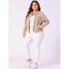 Agnes Orinda Women's Plus Size Classic Denim Long Sleeve with Pockets Fashion Jean Jackets - 3 of 4