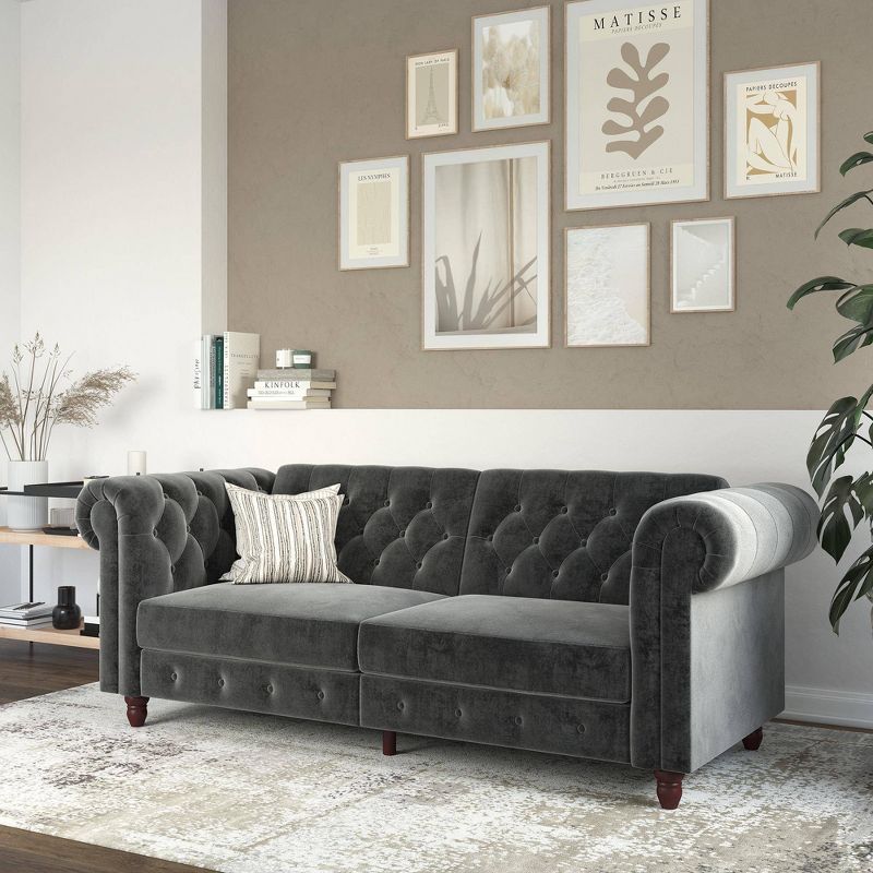 Finnley Velvet Upholstered Sofa Futon - Room & Joy, 4 of 11