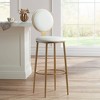 Elm Lane Calix Gold Metal Bar Stool 30 1/2" High Modern White Leather Cushion with Backrest Footrest for Kitchen Counter Height Island Home Shed House - 2 of 4
