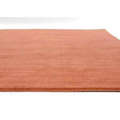 Rust Rectangular Hand Loomed Wool Area Rug 5' x 8'