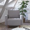 Flash Furniture Hudson Mid-Century Modern Commercial Grade Armchair with Tufted Faux Linen Upholstery & Solid Wood Legs - 2 of 4