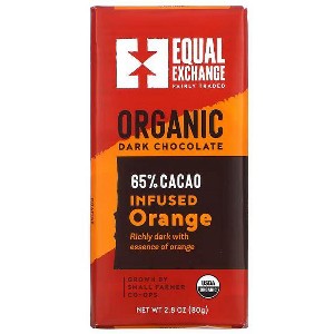 Equal Exchange, Organic Dark Chocolate, Infused Orange, 65% Cacao, 2.8 oz - 1 of 2