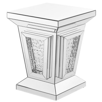 15" Clear Mirrored Crystal Diamond End Table