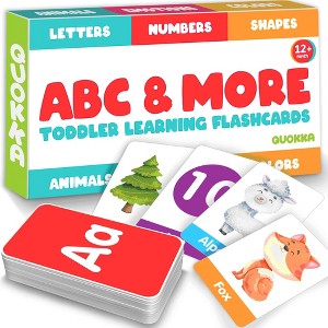 QUOKKA Flash Cards for Kids - 60/120/260 Cards ABC, Numbers & Animals, Colors, Fruits, Cars & Body Learning - 1 of 4