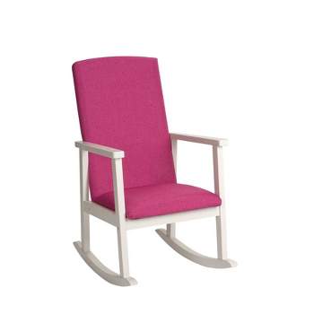 Kids' Rocking Chair with Fully Upholstered and Seat Back Pink - Gift Mark