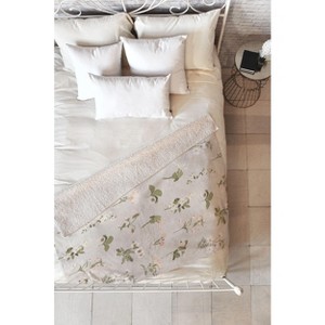Iveta Abolina Pineberries Botanicals Tan 80" x 60" Fleece Throw Blanket - Deny Designs - 1 of 2