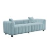 87" Velvet 3-Seater Modular Loveseat with Metal Legs & 2 Pillows - 4 of 4