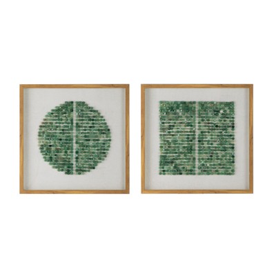VisioGear Set of 2 Stone Shadow Boxes Wall Art, Wall Decor for Living Room Bedrrom Entryway Office, Multicolored, 23.5"23.5"*1.2"