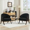 Modern Accent Chair, Mid Century Accent Chair with Teddy Velvet, Upholstered Comfy Reading Chair, Armless Side Sofa Chair for Living Room Bedroom - 2 of 4