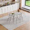 7-Piece Dining Set with Rectangular Tempered Glass Table and 6 Transparent Plastic Chairs - 2 of 4