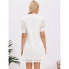INSPIRE CHIC Women's Short Sleeve Summer V Neck Ruffle Hollow Out Eyelet Lace A-Line Mini Dresses - 3 of 4