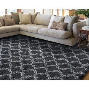 AMERLIFE Area Rug with Shaggy High Pile, Soft Carpet for Living Room and Bedroom - 1 of 4