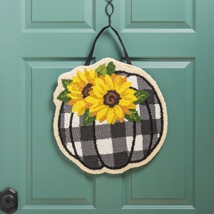 Check Pumpkin and Sunflowers Hooked Door Decor - 1 of 4