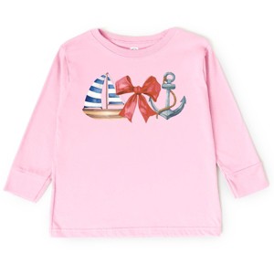 The Juniper Shop Coquette Ship Anchor Toddler Long Sleeve Tee - 1 of 4