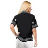 LA LEELA Women's Casual Hawaiian Blouse Shirt Solid Blouses Short Sleeve Dress Tops Tee Button Down Shirts for Women - 2 of 3