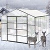Gulches 10x14FT Walk in Polycarbonate Greenhouse Windproof Aluminum Heavy Duty Drainage All Season Outdoor Backyard - 3 of 4