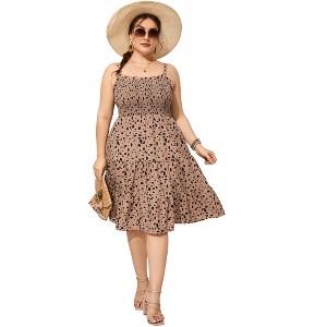 Clearlove Plus Size Summer Dresses Women’s Sleeveless Square Neck Smocked Flowy Ruffle A Line Maxi Dress - 1 of 4