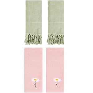 REGALWOVEN 4 Pcs Hand Towels, Absorbent Soft Bath Towel Set for Bathroom - 1 of 4