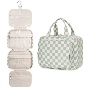 Generic Hanging Toiletry Bag for Women Travel Checkered Makeup Bag Organizer Toiletries Bag - 1 of 4