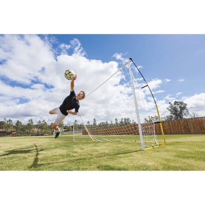 12' x 6' Yellow and White Folding Soccer Goal with Steel Frame