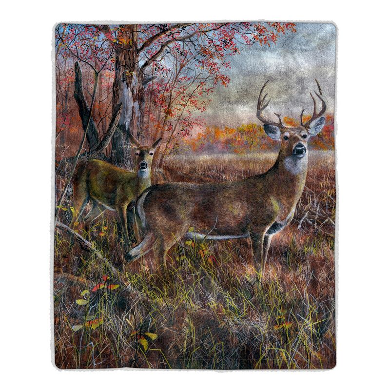 Hastings Home Fleece Throw Blanket - Deer Print, 1 of 4