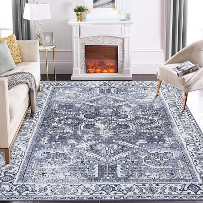 Area Rugs for Living Room Boho Rug Non Slip Bedroom Rug Soft Distressed Vintage Oriental Rugs
