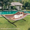 Tangkula Patio Hammock Foldable Portable Swing Chair Bed Detachable Pillow Blue & Green - 2 of 4