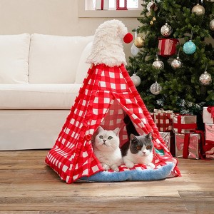 ZEZE Christmas Pet Tent House-Red - 1 of 4