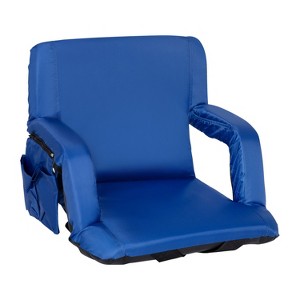 Emma and Oliver Portable Stadium Chair with Armrests, Reclining Padded Back & Seat, Lightweight Metal Frame & Backpack Straps, Storage Pockets - 1 of 4