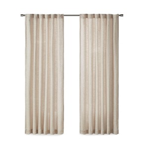 Faux Linen Rod Pocket and Back Tab Fleece Lined Curtain Panel(Only 1 Pc Panel) - 1 of 1