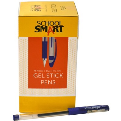 School Smart Gel Stick Pens, 0.7 mm, Blue, pk of 48