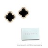 Adornia 14k Gold Plated Black Halo CZ Clover Stud Earrings - 4 of 4