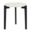 NicBex 24 Inch Round Coffee Table Modern Wooden End Table with Imitation Marble Tabletop for Living Room, Bedroom - 4 of 4