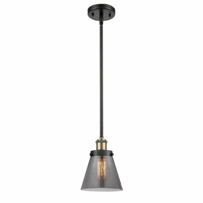 Cone - 1 Light Stem Hung Mini Pendant In Industrial Style-9 Inches Tall and 6 Inches Wide