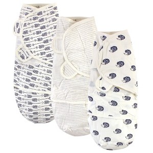 Touched by Nature Baby Boy Organic Cotton Swaddle Wraps, Hedgehog, 0-3 Months - 1 of 1