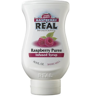 Reàl Infused Exotics Simply Squeeze Infused Syrup Raspberry 16.9oz Bottle for Mix- ologists, Chefs, Cooks