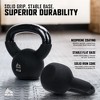 RBX 12lb Neoprene Kettlebell with Wide Handle & Iron Core, Flat Bottom, Great for All Fitness Levels, Black - 3 of 4