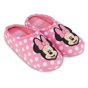 Ladies Minnie Mouse Clog Slippers - Ladies Classic Minnie Mouse Slip On Clog Slippers - Disney Soft House Slippers - 1 of 4