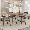 Mid-Century Dining Chairs Set of 2 with Curved Backrest,Plush Cushion and Rubberwood Frame for Dining Room-Baofuwish - 2 of 4