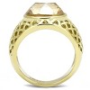 Slickblue Women's IP Gold Stainless Steel Ring with Champagne CZ Stone, Size 5-10 - 3 of 4