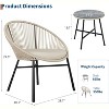 3 Pieces Outdoor Acapulco Chair Patio Bistro Set with Glass Top Table, Modern Patio Conversation Chairs Set of 2 for Balcony, Garden, Backyard - 2 of 4