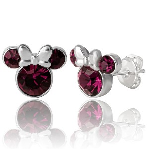 Disney Womens Minnie Mouse Birthstone Stud Earrings - 1 of 4