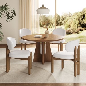 Christopher Knight Home Elias Scandinavian Modern Rubber Wood Dining Chairs with Upholstered Seat - 1 of 4