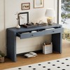 KIGFTSOD Curved Console Table - Wooden Entryway Table with 2 Drawers, Farmhouse Rustic Style for Entryway, Hallway & Living Room - 2 of 4