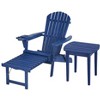 Jiallo Oceanic Collection Adirondack Chaise Lounge Chair Foldable, cup and glass holder, built in ottoman - 2 of 4