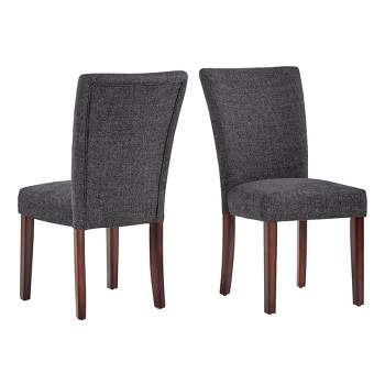 Set of 2 Quinby Upholstered Parson Dining Chairs Black Heather - Inspire Q