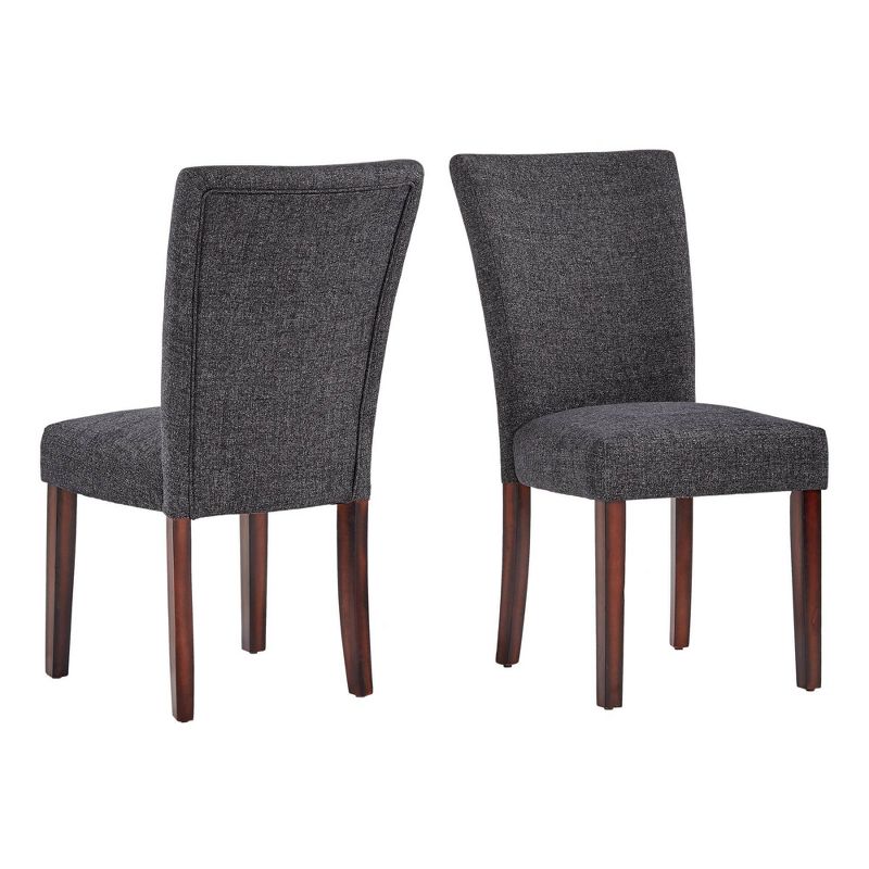 Set of 2 Quinby Upholstered Parson Dining Chairs Black Heather - Inspire Q, 1 of 7