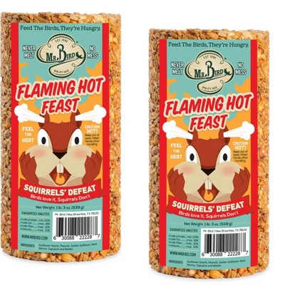 Home & Garden 7.5" Flaming Feast Cylinders 2 Ct No Mess Never Melt Mr Bird  -  Bird And Wildlife Food