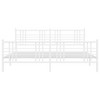 vidaXL Elegant King Metal Bed Frame with Headboard and Footboard in White - Steel Double Bed Base for Bedroom, Easy Assembly, Storage Space - 3 of 4